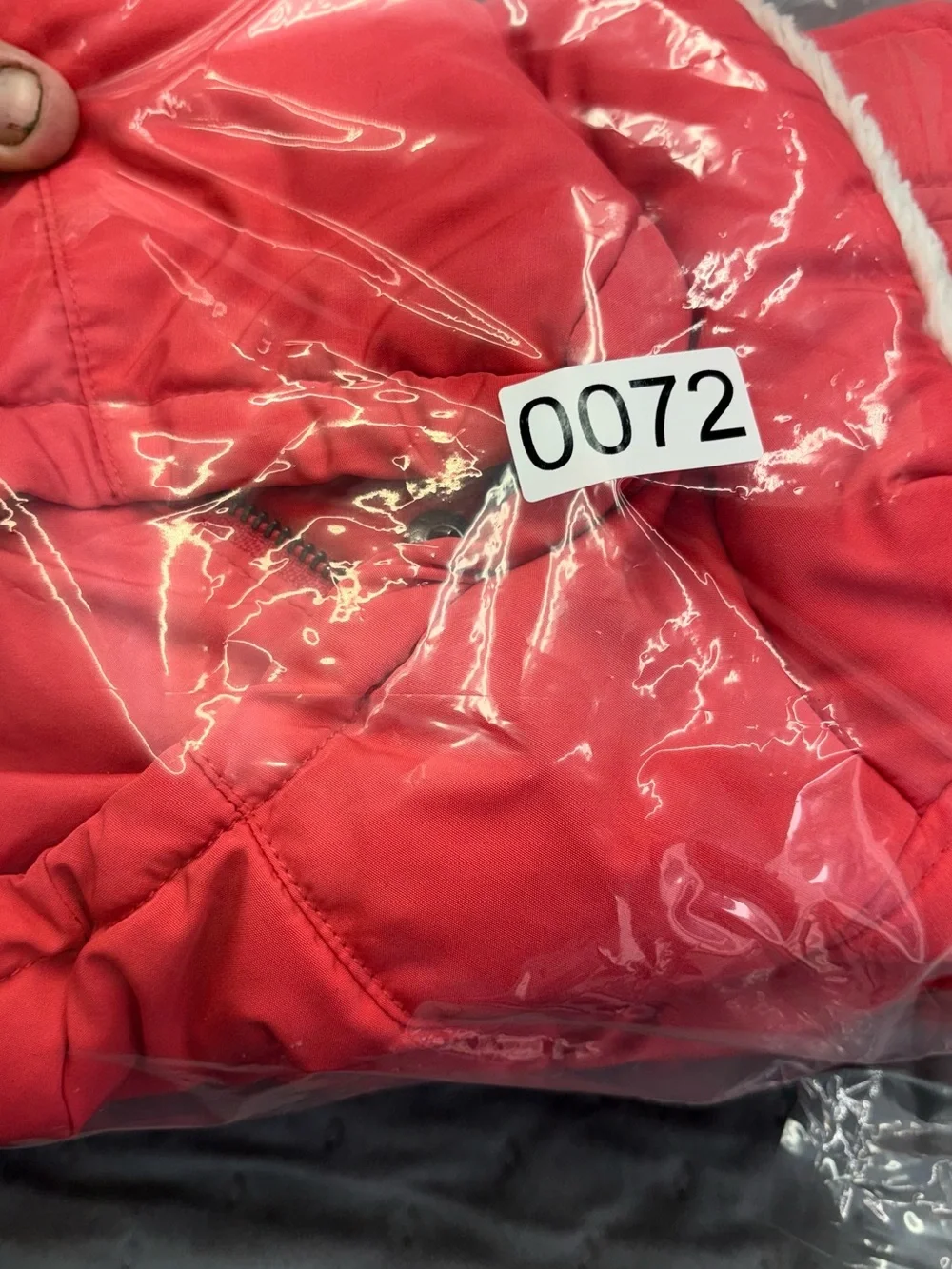 H&M Coral Quilted Sleeveless Puffer Vest with Faux Shearling Trim